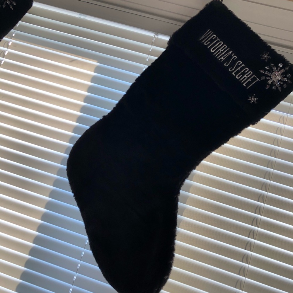 COPY - Victoria’s Secret Christmas Stocking! Bling rhinestones, black faux fur … - Picture 3 of 11